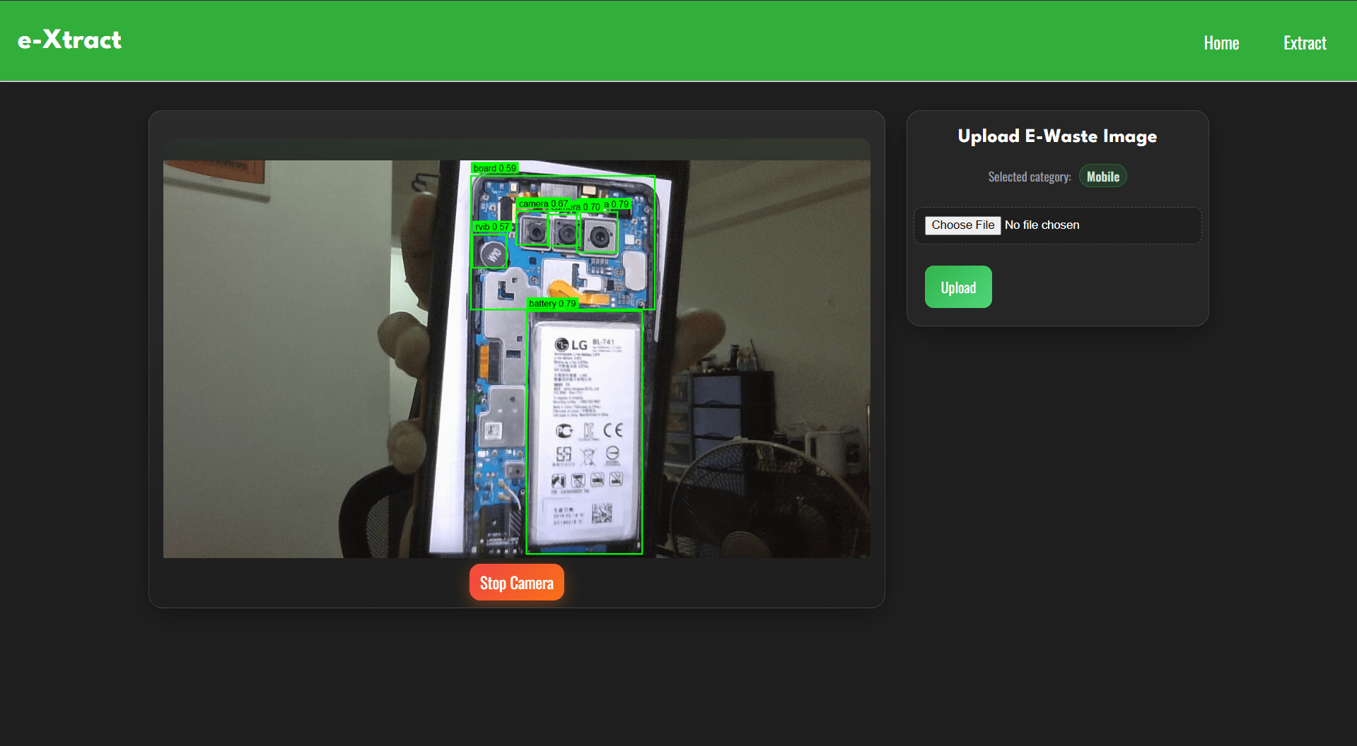 Screenshot of e-Xtract (Web)