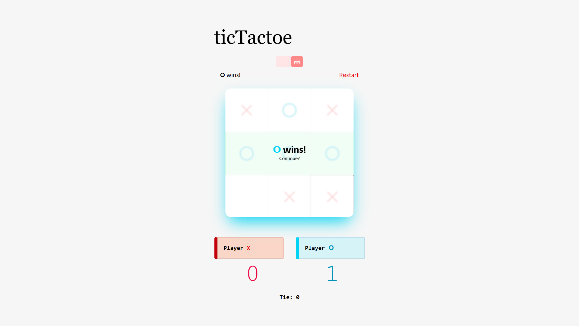 Screenshot of ticTactoe